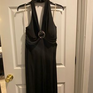 Black halter tie back dress size M